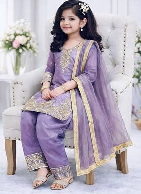 Designer party wear look kids top salwar & dupata 2