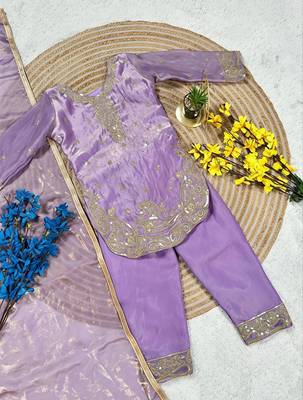 Designer party wear look kids top salwar & dupata 3