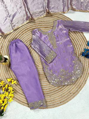 Designer party wear look kids top salwar & dupata 4