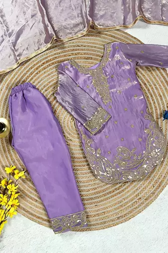 Designer party wear look kids top salwar & dupata