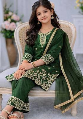 Designer party wear look kids top salwar & dupata 2
