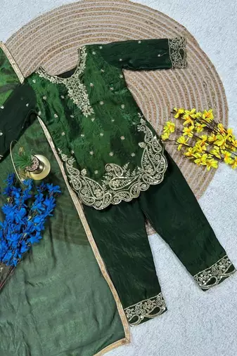 Designer party wear look kids top salwar & dupata