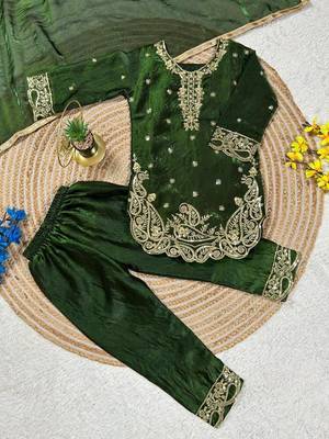 Designer party wear look kids top salwar & dupata 4