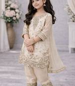 Designer party wear look kids top salwar & dupata