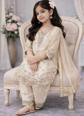 Designer party wear look kids top salwar & dupata 2