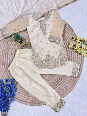 Designer party wear look kids top salwar & dupata 3
