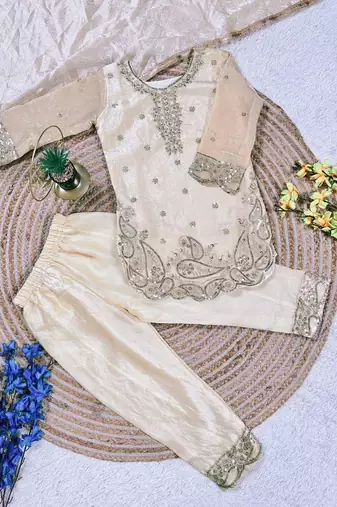 Designer party wear look kids top salwar & dupata