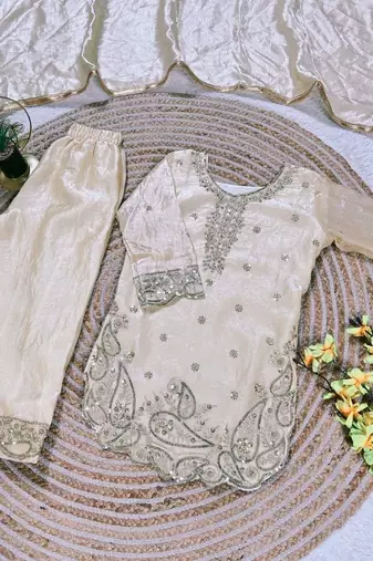 Designer party wear look kids top salwar & dupata