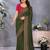 Green soft vichitra silk saree with sequence embroidery work and matching blouse piece
