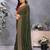 Green soft vichitra silk saree with sequence embroidery work and matching blouse piece