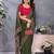 Green soft vichitra silk saree with sequence embroidery work and matching blouse piece