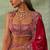 Red Thread Embroidered Boomer Silk Lehenga Set