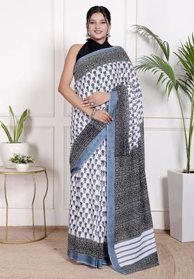 Floral printed  cotton ethnic saree for woman 1