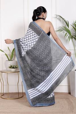 Floral printed  cotton ethnic saree for woman 2