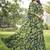 Women green floral print georgette fit & flare gown