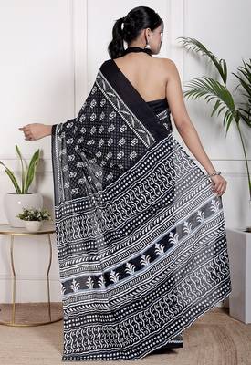Floral printed  cotton ethnic saree for woman 2
