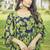 Women green floral print georgette fit & flare gown