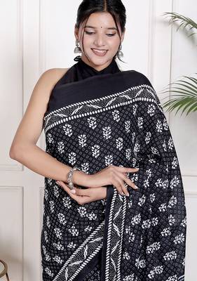 Floral printed  cotton ethnic saree for woman 3