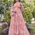 Women peach tie dye georgette fit & flare gown