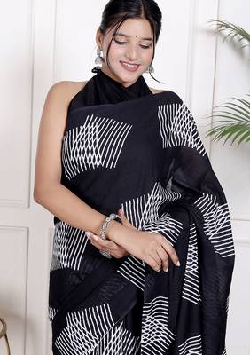 Floral printed  cotton ethnic saree for woman 3