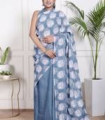 Floral printed pure cotton ethnic saree for woman