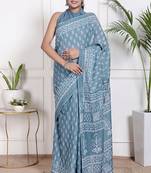 Floral printed  cotton ethnic saree for woman
