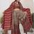 Women maroon bandhani print silk blend 3 piece shrug indo western