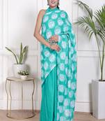 Floral printed  cotton ethnic saree for woman