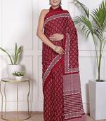 Floral printed  cotton ethnic saree for woman