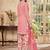 Pink printed cotton blend stitched geometric print salwar kurta dupatta for women