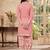 Pink printed cotton blend stitched geometric print salwar kurta dupatta for women