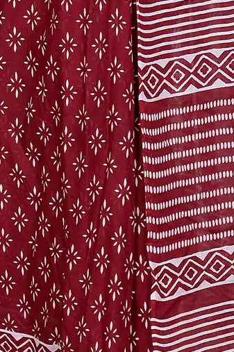 Floral printed  cotton ethnic saree for woman