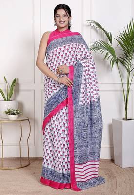 Floral printed  cotton ethnic saree for woman 1