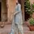Grey printed cotton blend stitched geometric print salwar kurta dupatta for women