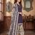 Purple printed cotton blend stitched geometric print salwar kurta dupatta for women