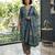 Blue printed cotton blend stitched geometric print salwar kurta dupatta for women