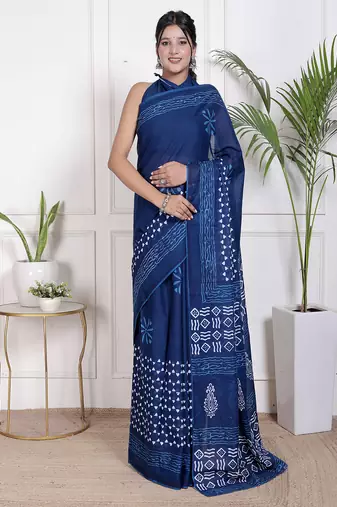 Floral printed pure cotton ethnic saree for woman