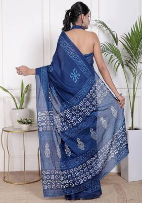 Floral printed cotton ethnic saree for woman 2