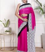 Floral printed  cotton ethnic saree for woman
