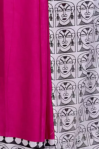 Floral printed  cotton ethnic saree for woman