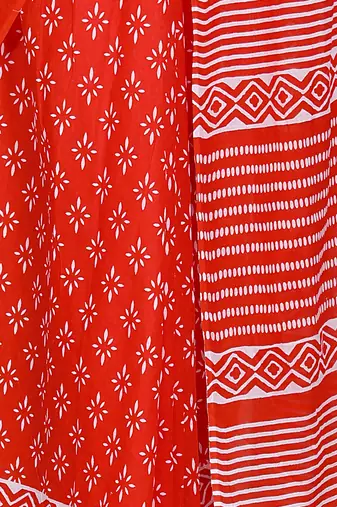 Floral printed  cotton ethnic saree for woman