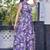 Women purple all-over floral print poly cotton fit & flare gown