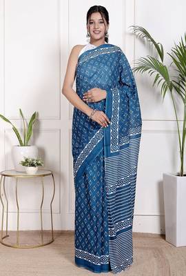 Floral printed  cotton ethnic saree for woman 1