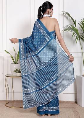 Floral printed  cotton ethnic saree for woman 2