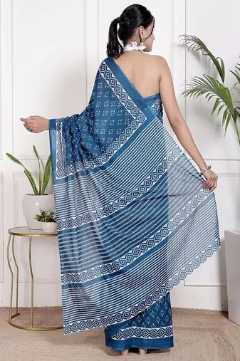 Floral printed  cotton ethnic saree for woman