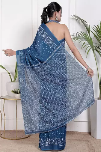 Floral printed  cotton ethnic saree for woman