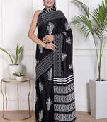 Floral printed  cotton ethnic saree for woman