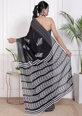 Floral printed  cotton ethnic saree for woman 2