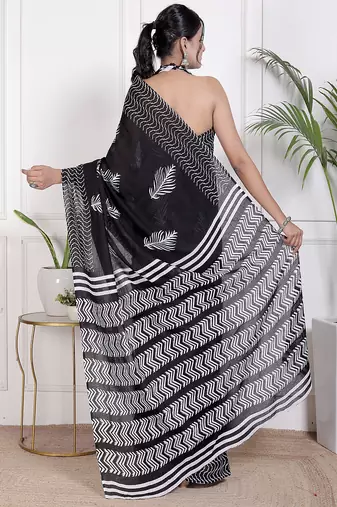 Floral printed  cotton ethnic saree for woman
