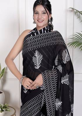 Floral printed  cotton ethnic saree for woman 3
